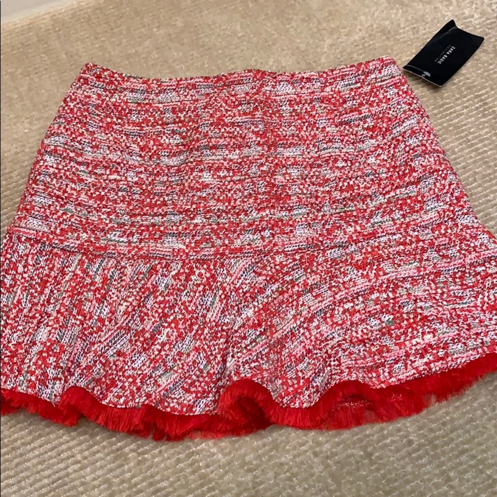 Super cute red fringe Zara skirt